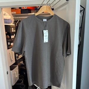 Zara Gray Short Sleeve Tee Casual Cotton Blend